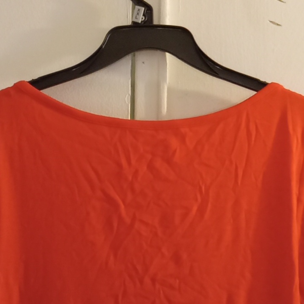 Old Navy Classic Long Sleeve Boat Neck Top in Vibrant Orange - Picture 6 of 6